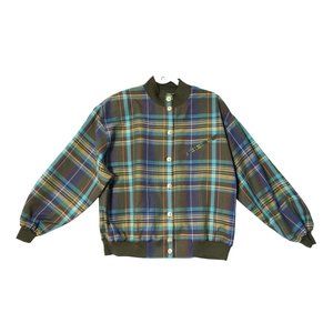 Vintage Heinzelmann Scottish Cockburn Jacket Light Weight Green Plaid Size G-42‎